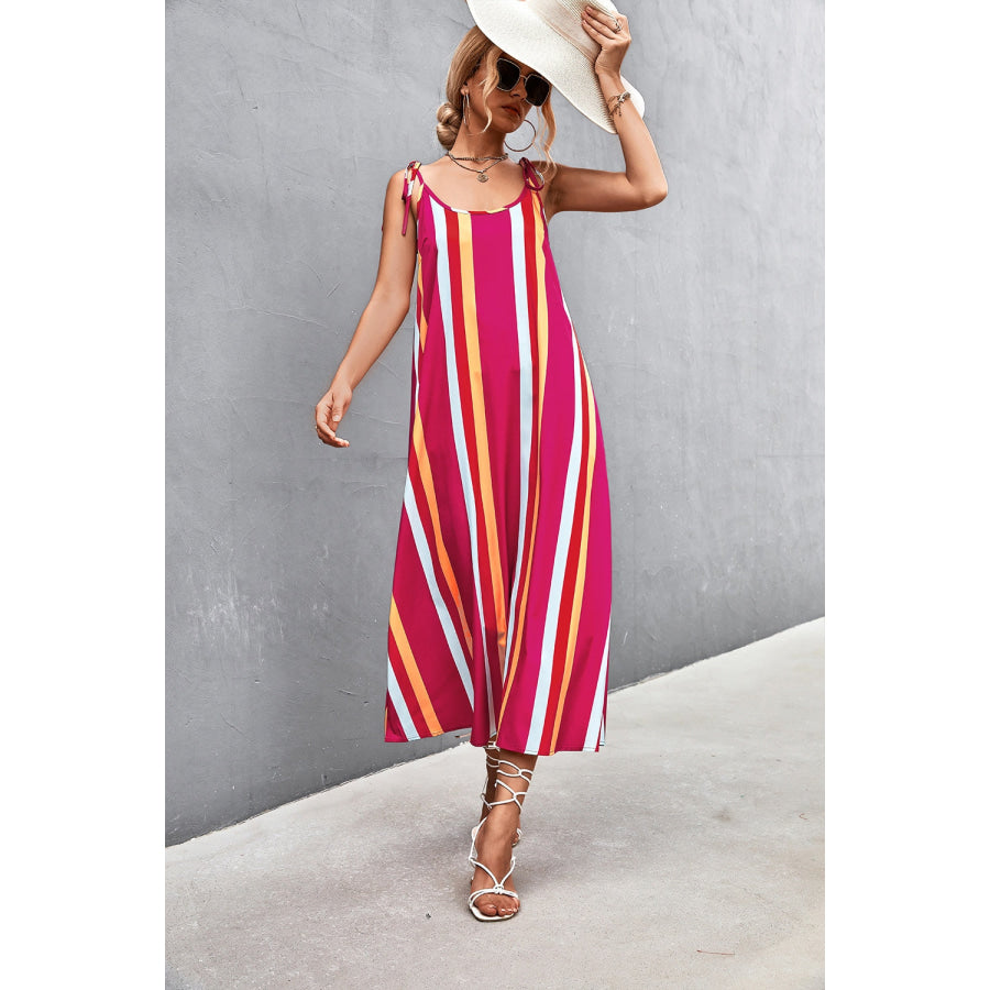 Striped Scoop Neck Cami Dress Apparel and Accessories