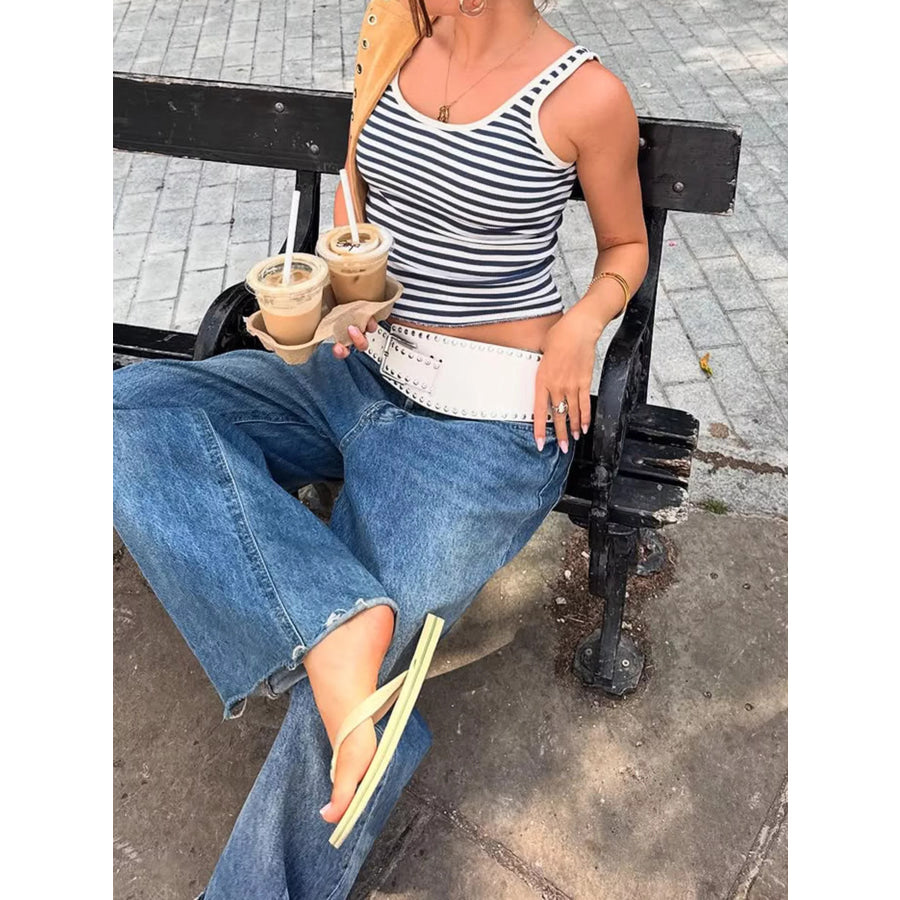 Striped Scoop Neck Tank Apparel and Accessories