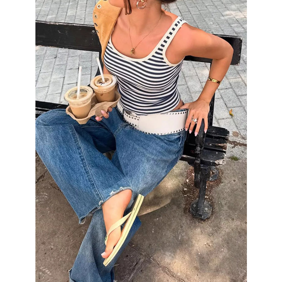 Striped Scoop Neck Tank Apparel and Accessories