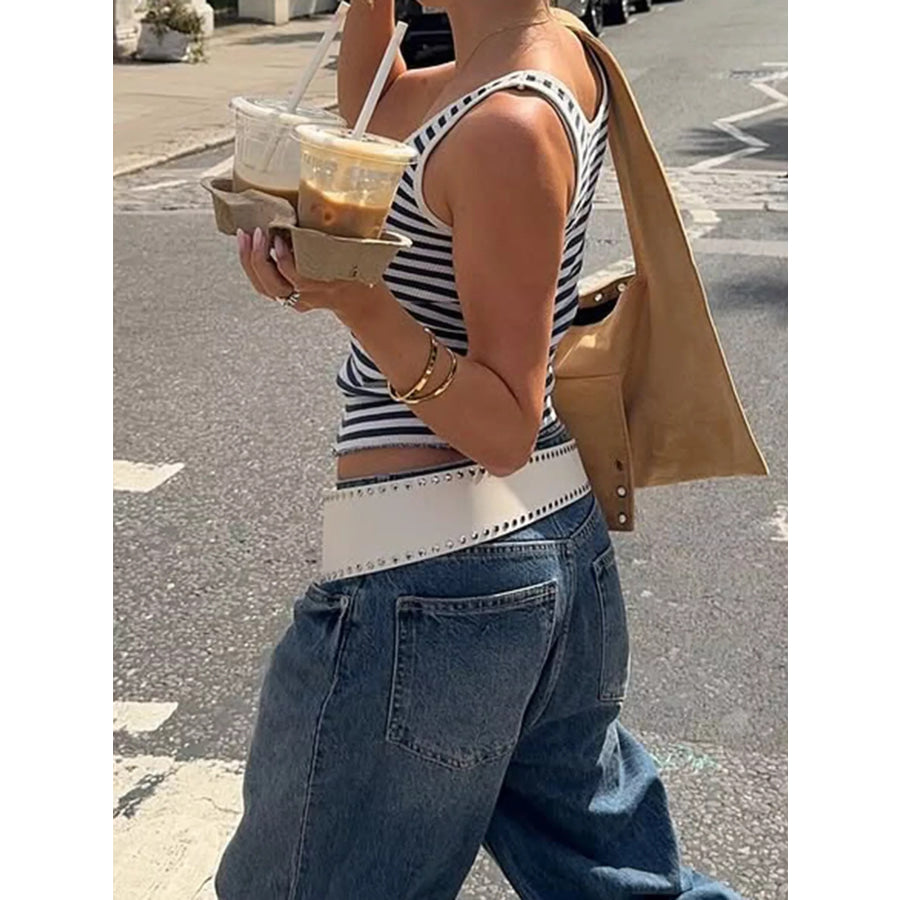 Striped Scoop Neck Tank Apparel and Accessories