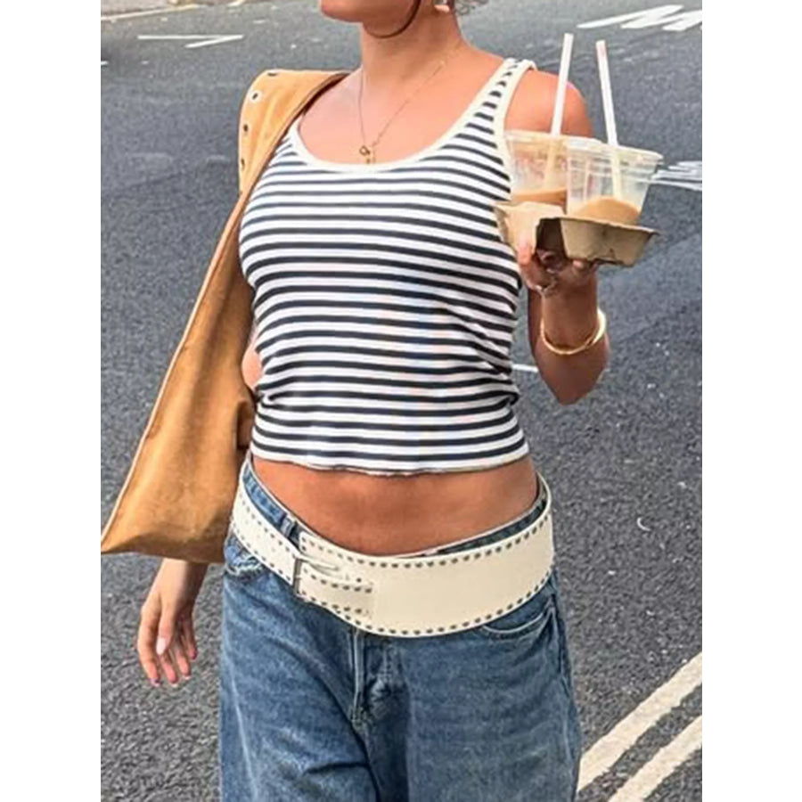 Striped Scoop Neck Tank Apparel and Accessories