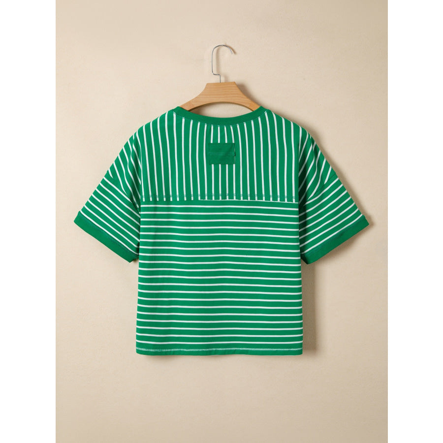 Striped Short Sleeve Relaxed-Fit T-Shirt Apparel and Accessories