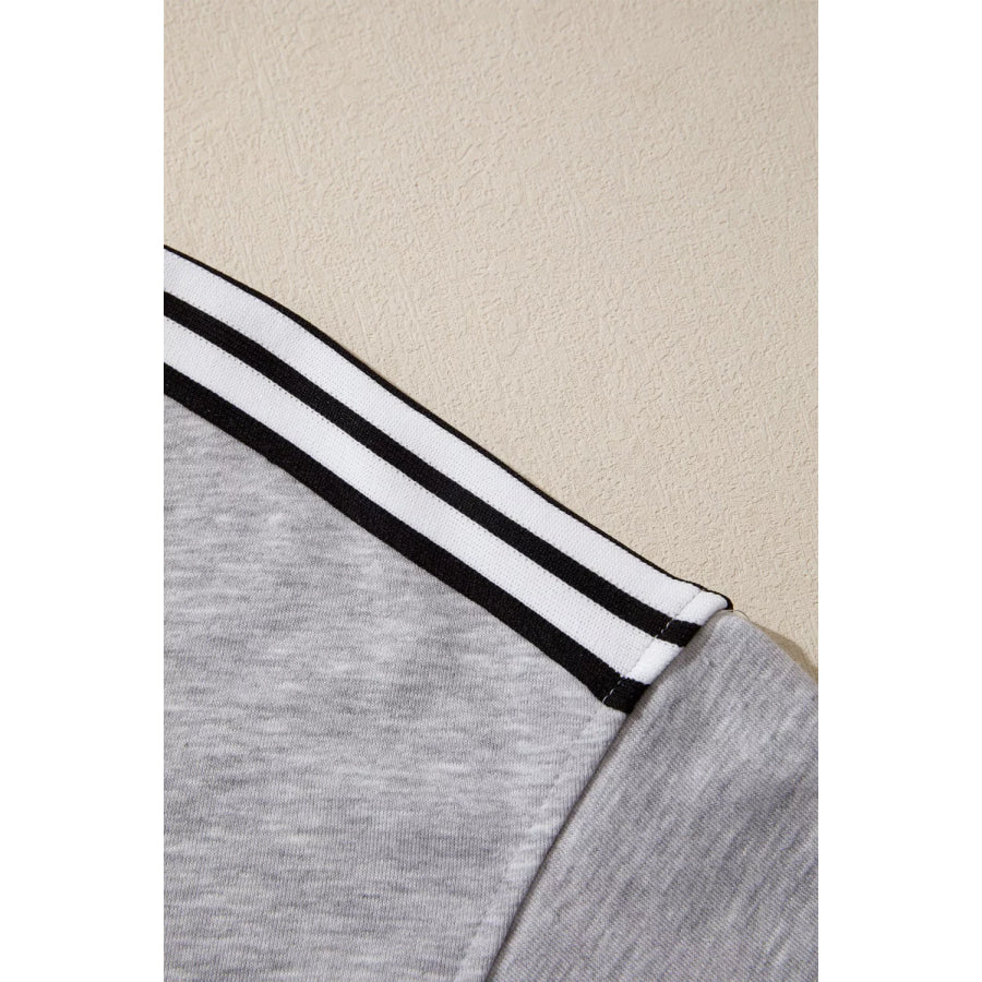 Striped Shoulder Relaxed Fit T-Shirt Apparel and Accessories