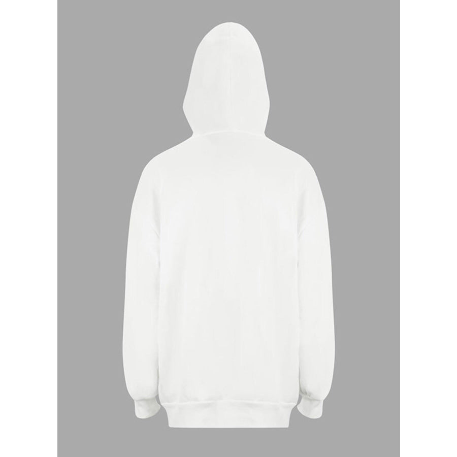 Striped Sleeve Zip-Up Drawstring Hoodie Apparel and Accessories