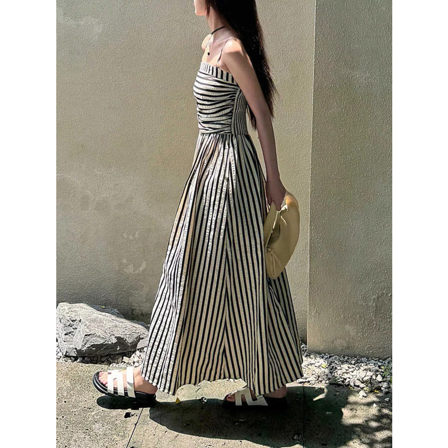 Striped Sleeveless Maxi Dress Apparel and Accessories