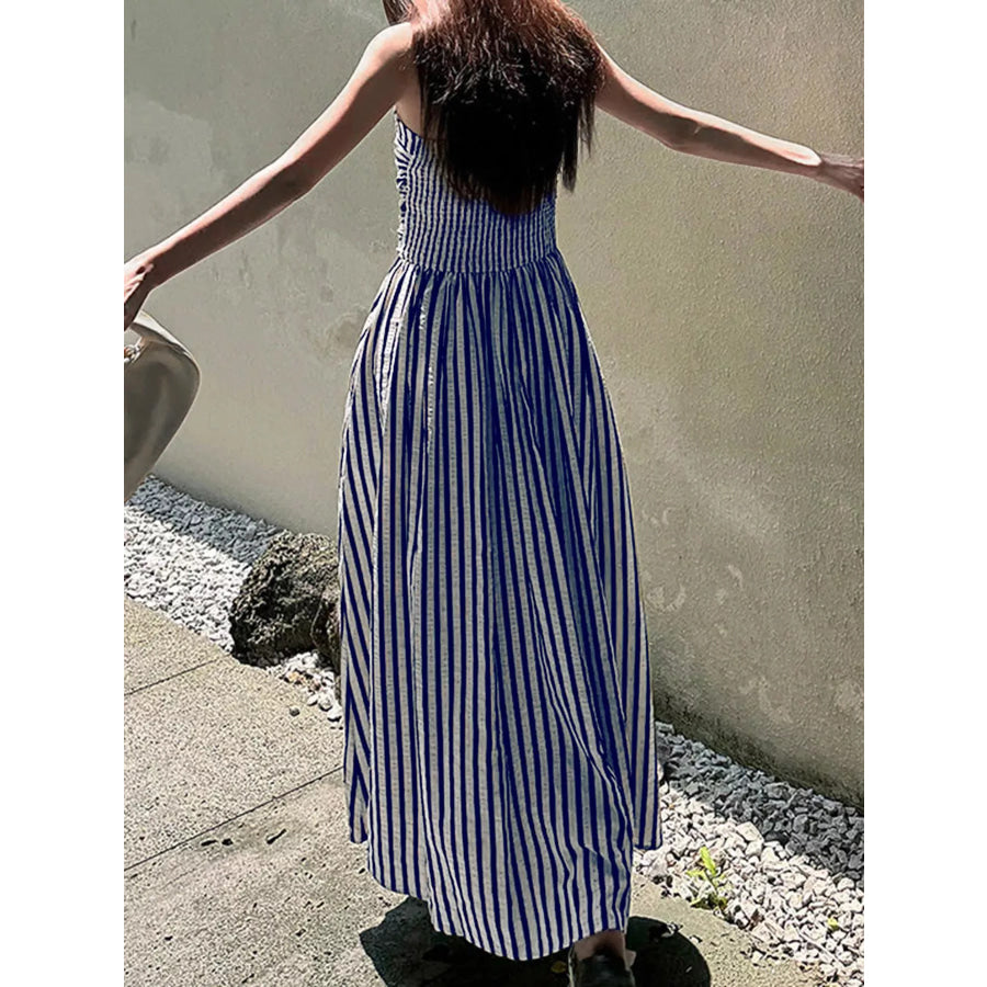 Striped Sleeveless Maxi Dress Apparel and Accessories