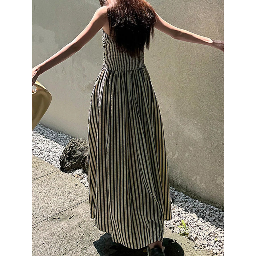 Striped Sleeveless Maxi Dress Apparel and Accessories