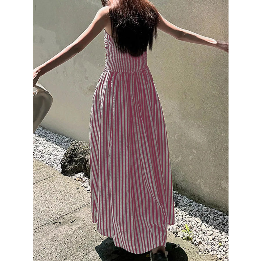 Striped Sleeveless Maxi Dress Apparel and Accessories