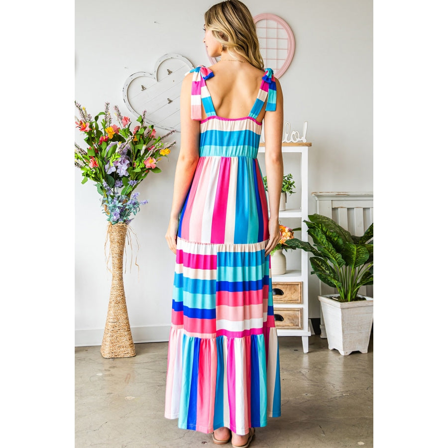 Striped Sleeveless Maxi Dress