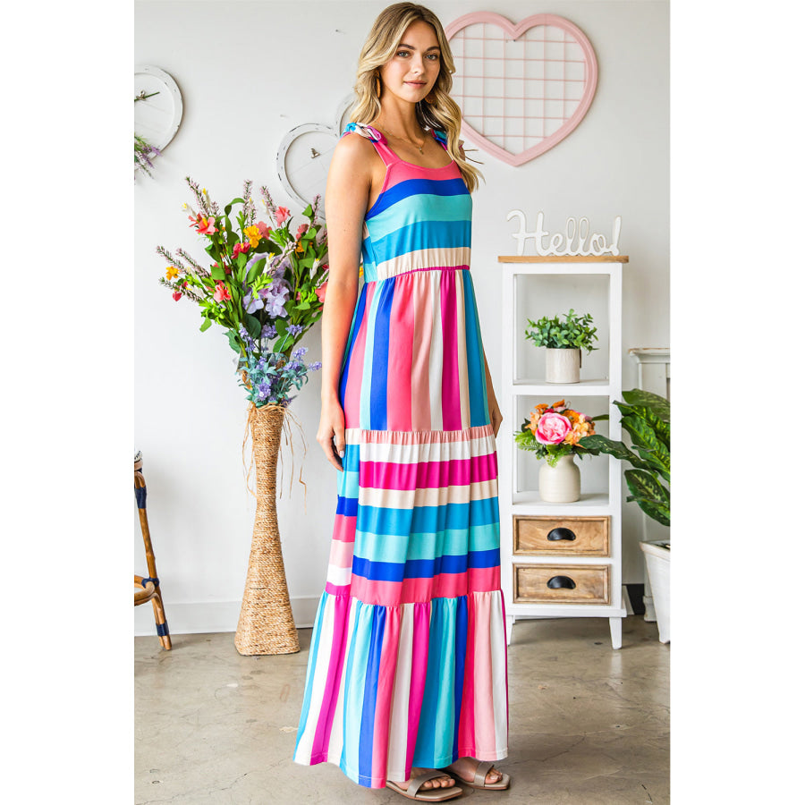 Striped Sleeveless Maxi Dress