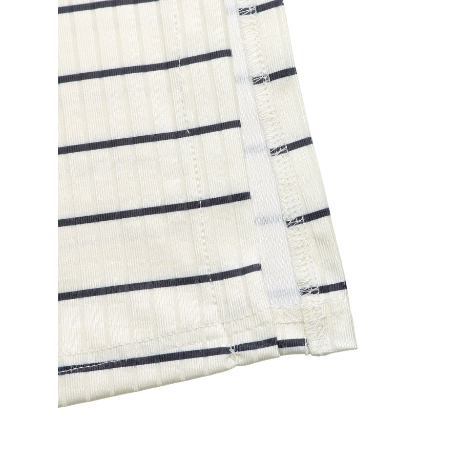 Striped Sleeveless Ribbed Knit Midi Dress Apparel and Accessories