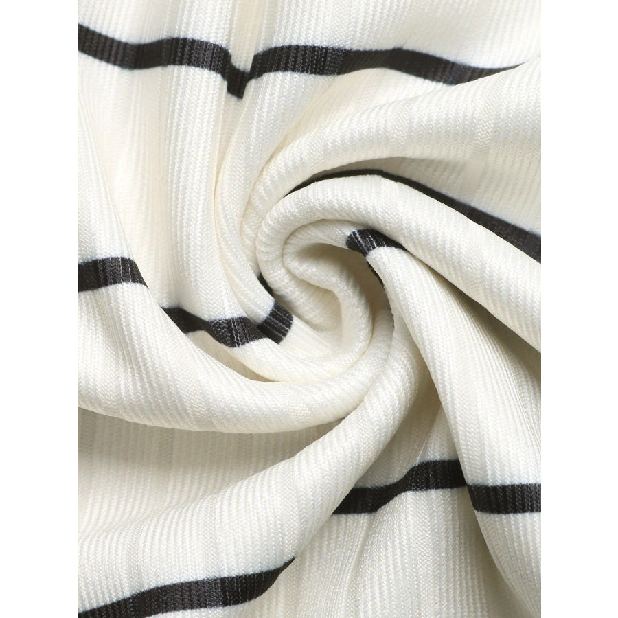 Striped Sleeveless Ribbed Knit Midi Dress Apparel and Accessories