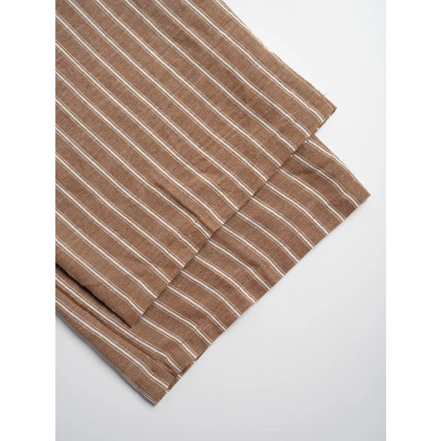 Striped Sleeveless Top and Wide Leg Pants Set Apparel and Accessories