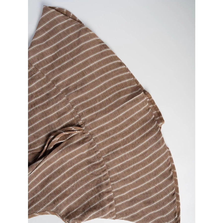 Striped Sleeveless Top and Wide Leg Pants Set Apparel and Accessories