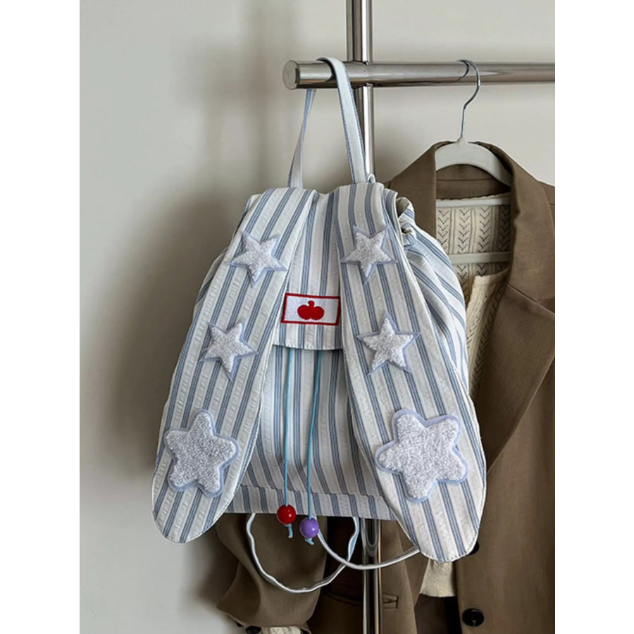 Striped Star Bunny Ear Backpack Bag Apparel and Accessories