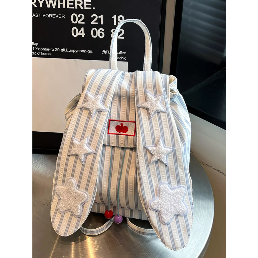 Striped Star Bunny Ear Backpack Bag Apparel and Accessories