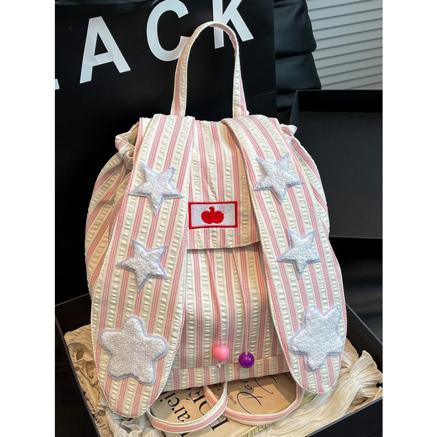 Striped Star Bunny Ear Backpack Bag Apparel and Accessories