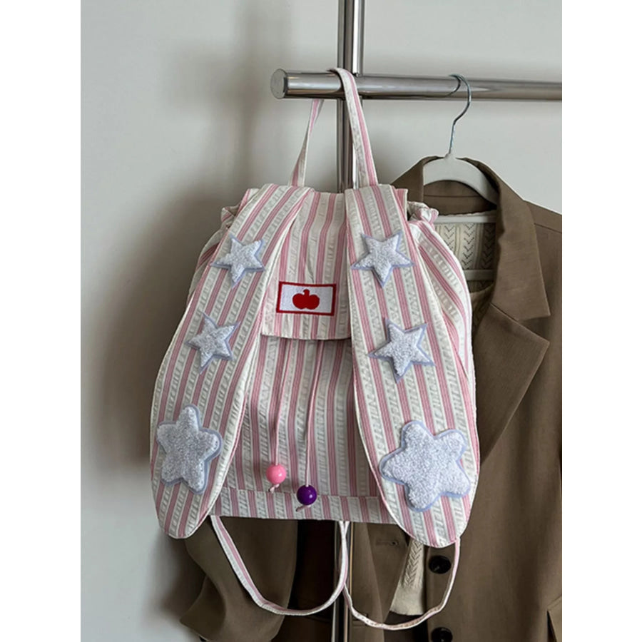 Striped Star Bunny Ear Backpack Bag Apparel and Accessories