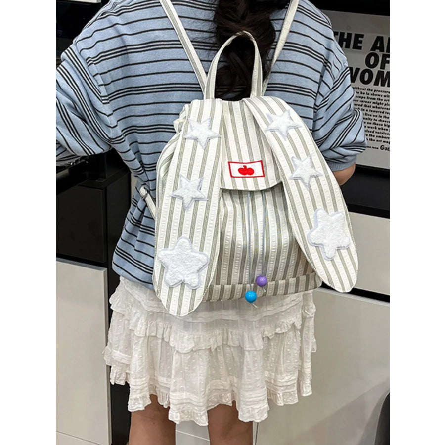 Striped Star Bunny Ear Backpack Bag Apparel and Accessories