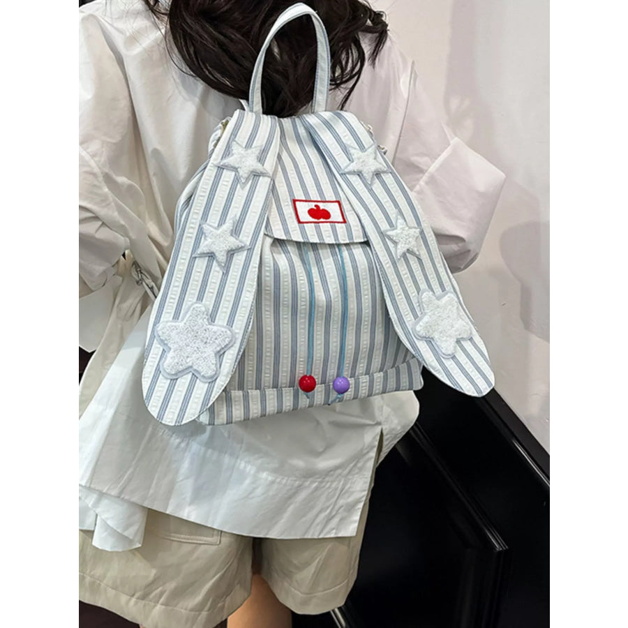 Striped Star Bunny Ear Backpack Bag Apparel and Accessories