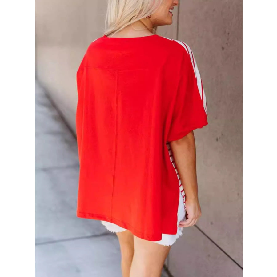 Striped Star Sequin Patriotic T-Shirt Apparel and Accessories