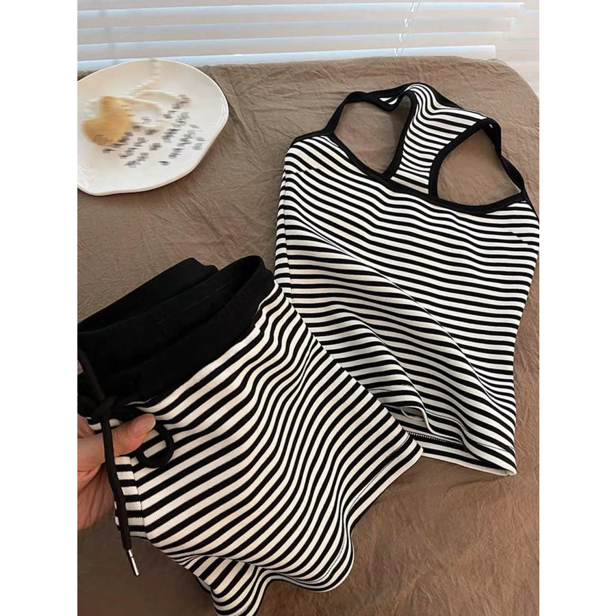 Striped Tank Top and Shorts Set Apparel Accessories
