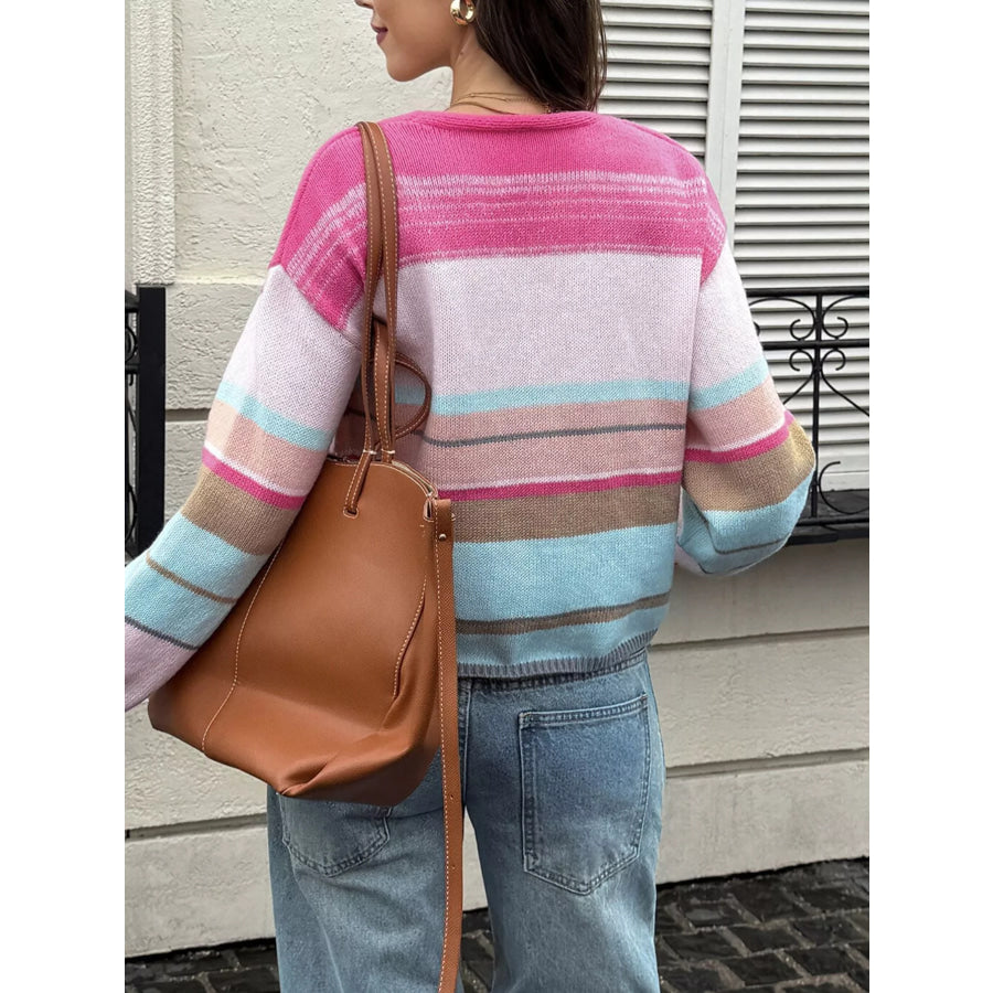 Striped Tie-Front Cardigan Apparel and Accessories