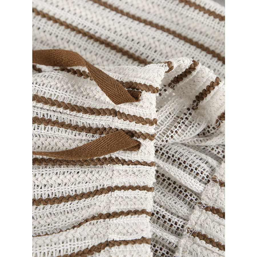 Striped Tie Front Top and Shorts Lounge Set Apparel and Accessories