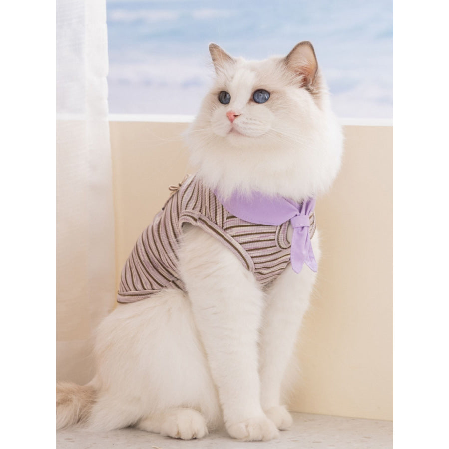 Striped Tied Pet Top Apparel and Accessories