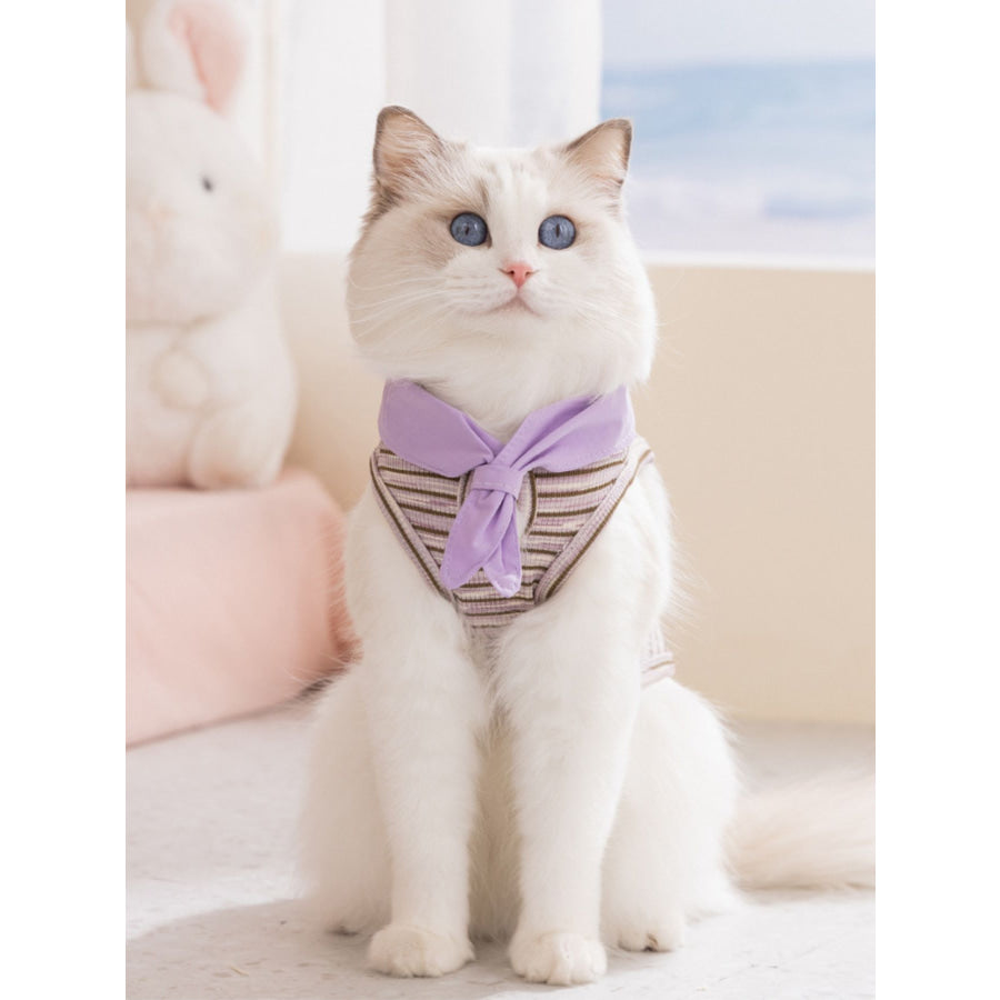 Striped Tied Pet Top Purple / XS Apparel and Accessories