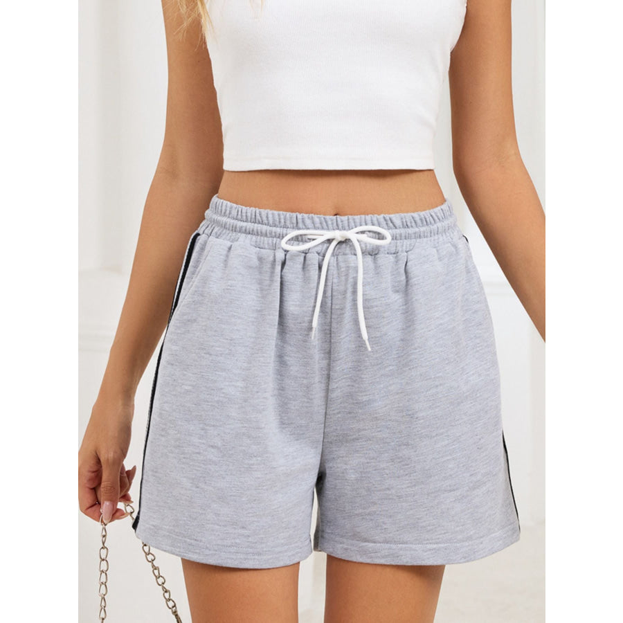 Striped Trim Drawstring Shorts Apparel and Accessories