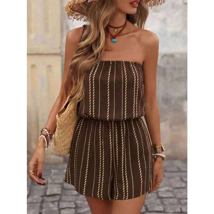 Striped Tube Casual Romper Apparel and Accessories