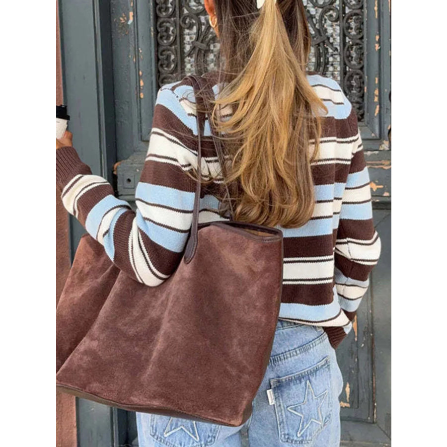 Striped V-Neck Button-Down Cardigan Apparel and Accessories
