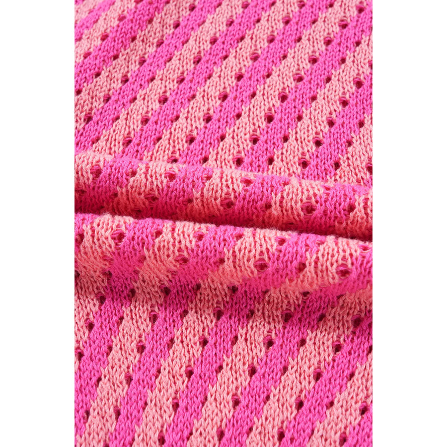 Striped V-Neck Button Up Cardigan Apparel and Accessories