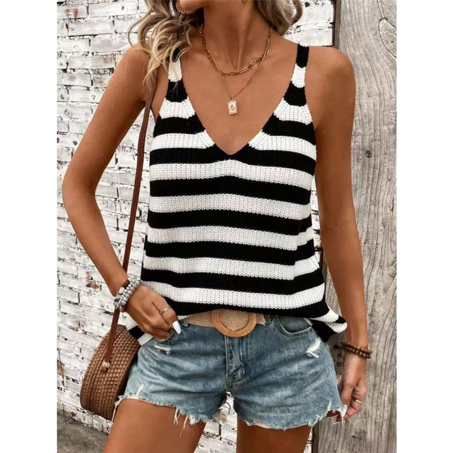 Striped V-Neck Tank Apparel and Accessories