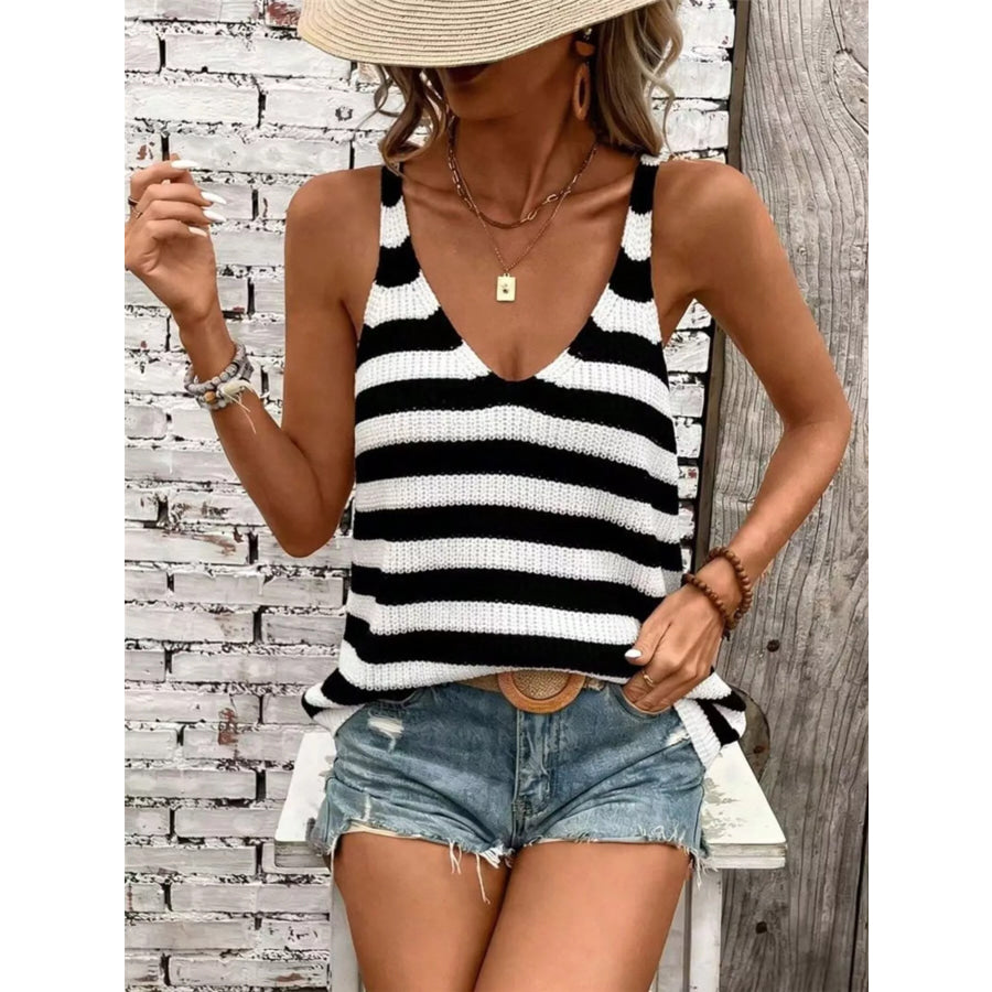 Striped V-Neck Tank Apparel and Accessories