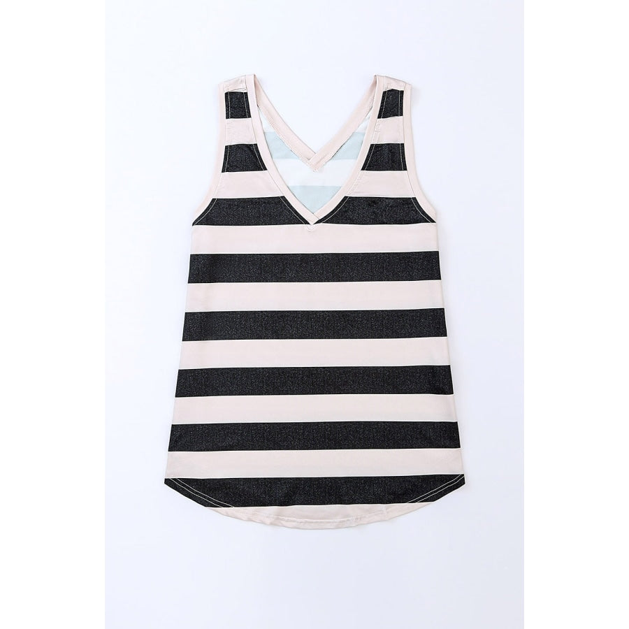 Striped V-Neck Tank