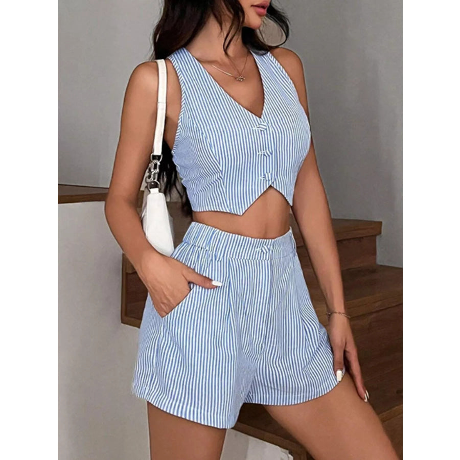 Striped Vest and Shorts Two-Piece Set Apparel and Accessories
