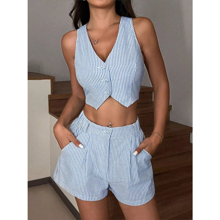 Striped Vest and Shorts Two-Piece Set Apparel and Accessories