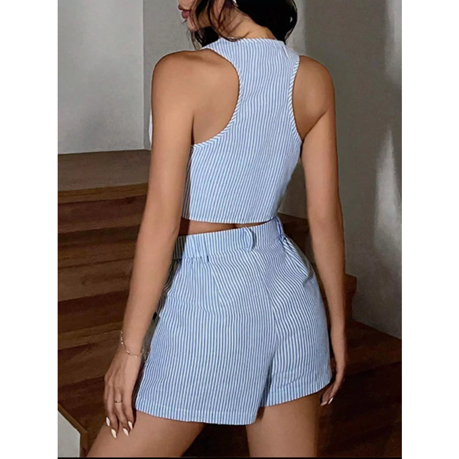 Striped Vest and Shorts Two-Piece Set Apparel and Accessories