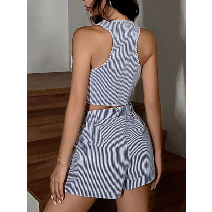 Striped Vest and Shorts Two-Piece Set Apparel and Accessories