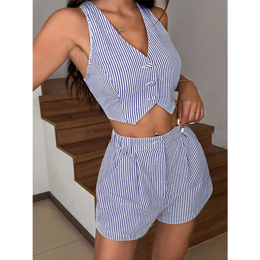 Striped Vest and Shorts Two-Piece Set Apparel and Accessories