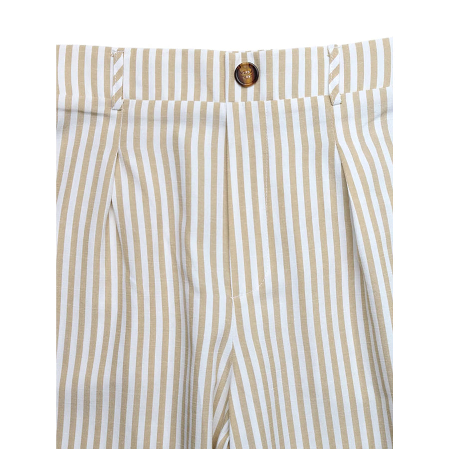 Striped Vest & Wide Leg Pants Set Apparel and Accessories