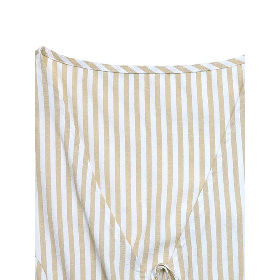 Striped Vest & Wide Leg Pants Set Apparel and Accessories