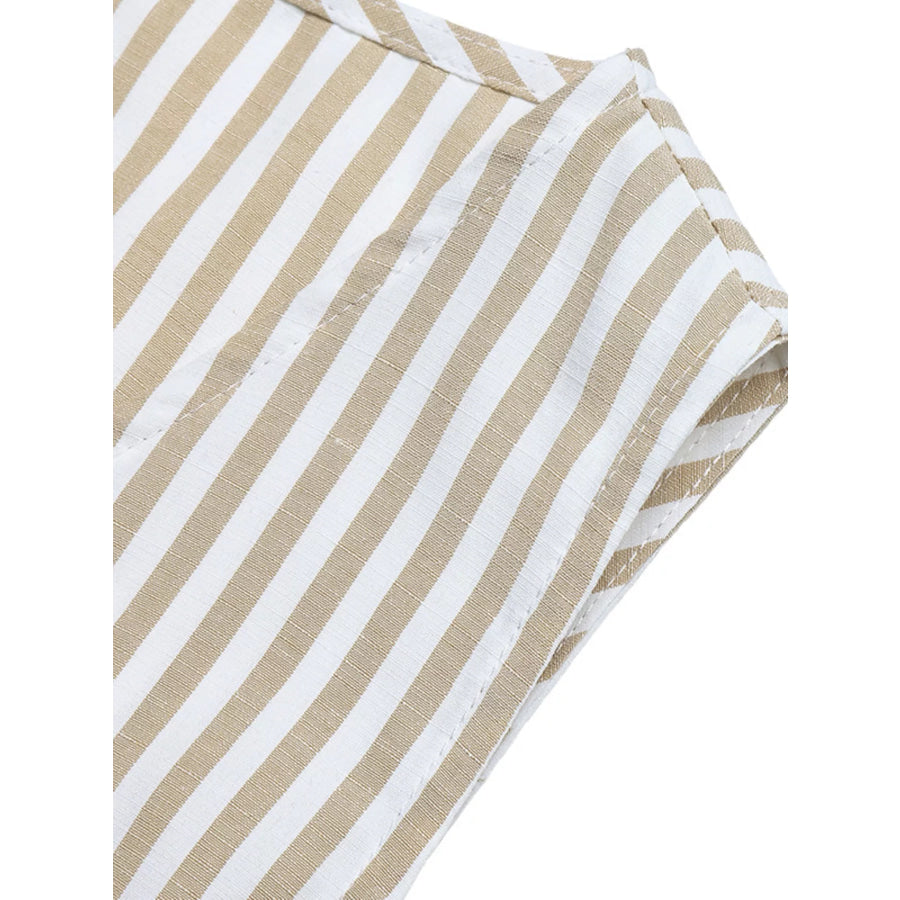 Striped Vest & Wide Leg Pants Set Apparel and Accessories
