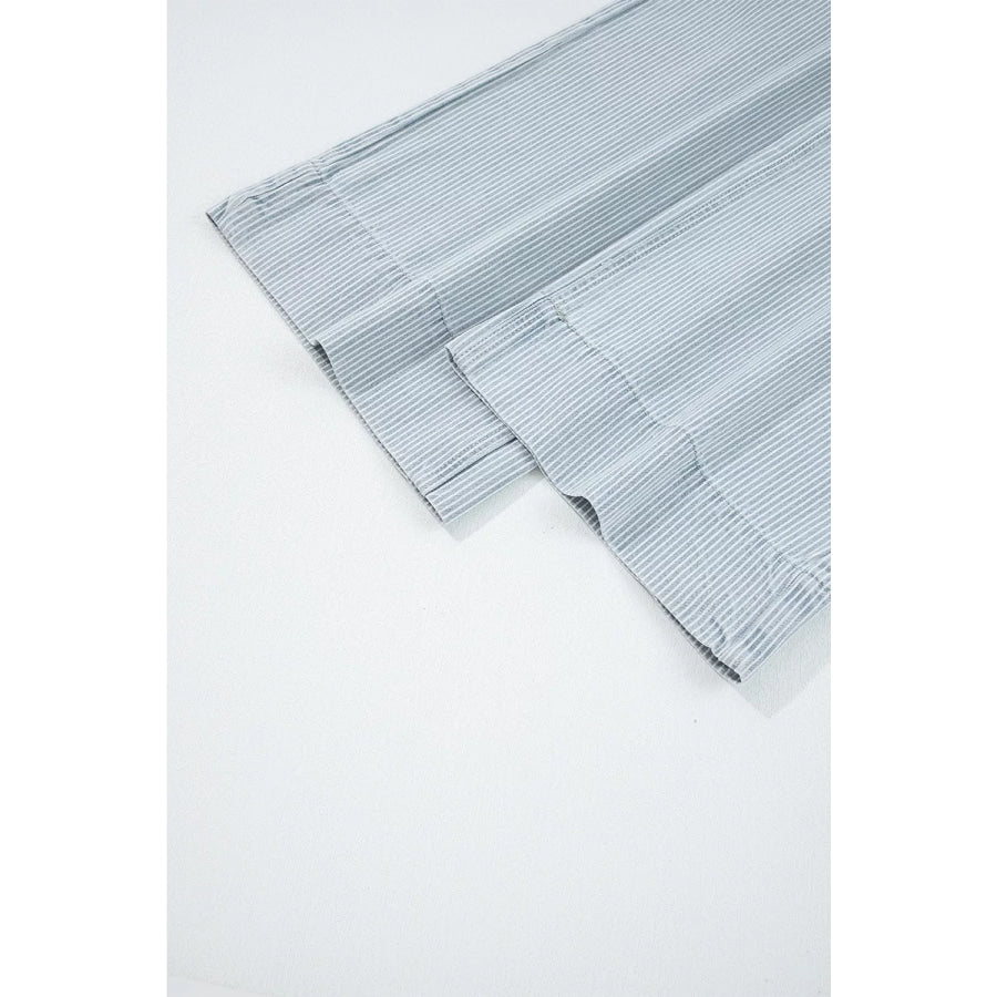 Striped Wide-Leg Cropped Jeans Apparel and Accessories