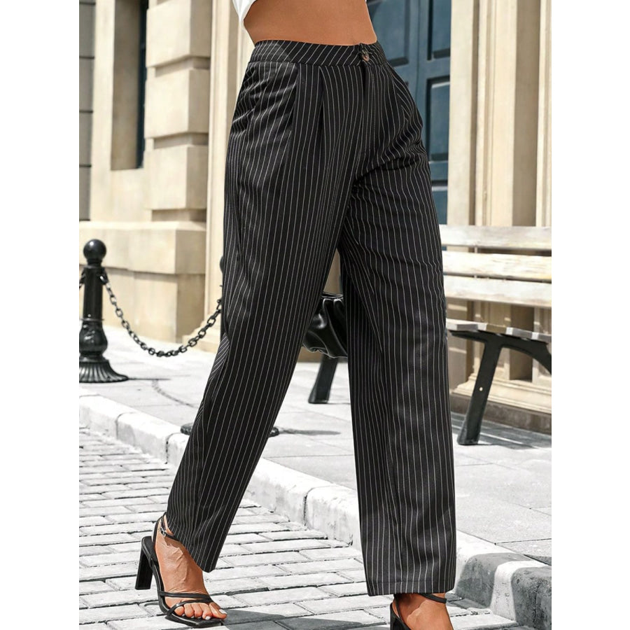 Striped Wide Leg Pants Apparel and Accessories