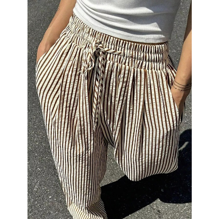 Striped Wide Leg Pants Apparel and Accessories