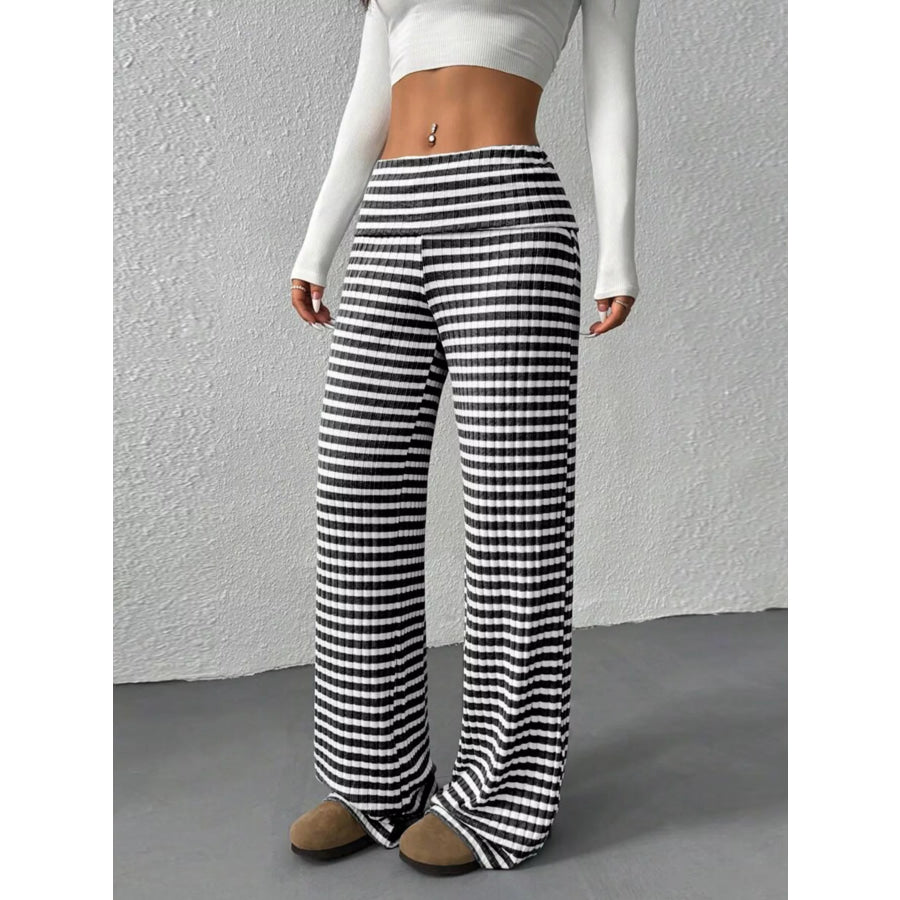 Striped Wide Leg Pants Apparel and Accessories