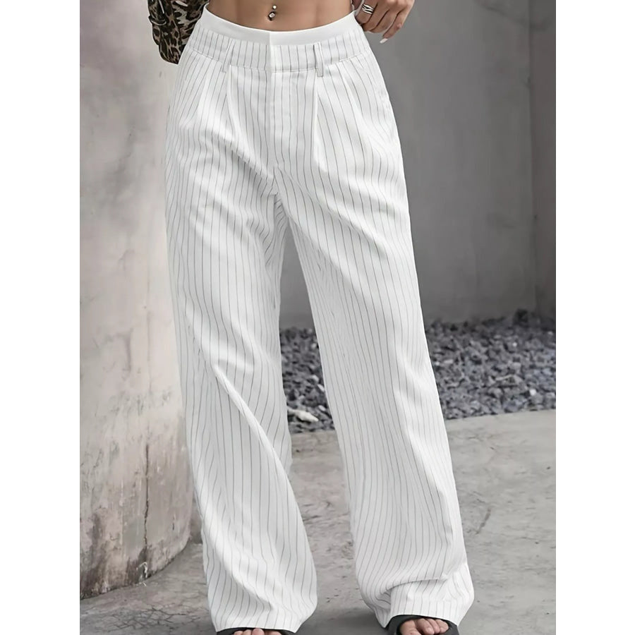 Striped Wide-Leg Pants Apparel and Accessories